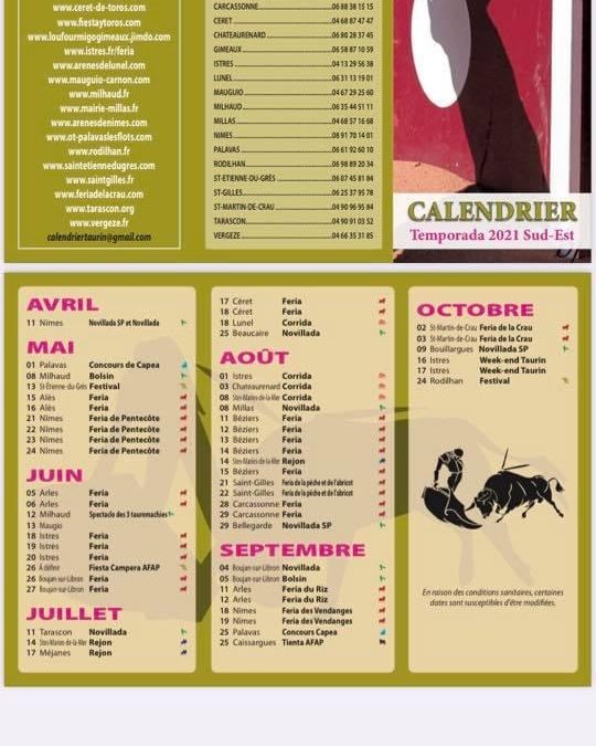 Temporada 2021 – Le calendrier du Sud-Est est là !!!