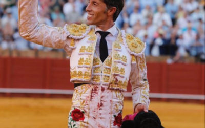 SEVILLE (08.05.2022) – Une seule oreille pour MANUEL ESCRIBANO lors de son solo face aux Miuras …