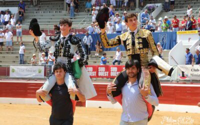 MONT-DE-MARSAN (22.07.2023, matin) – Un grand novillo de Cuillé, NEK ROMERO et TRISTAN BARROSO en triomphe …